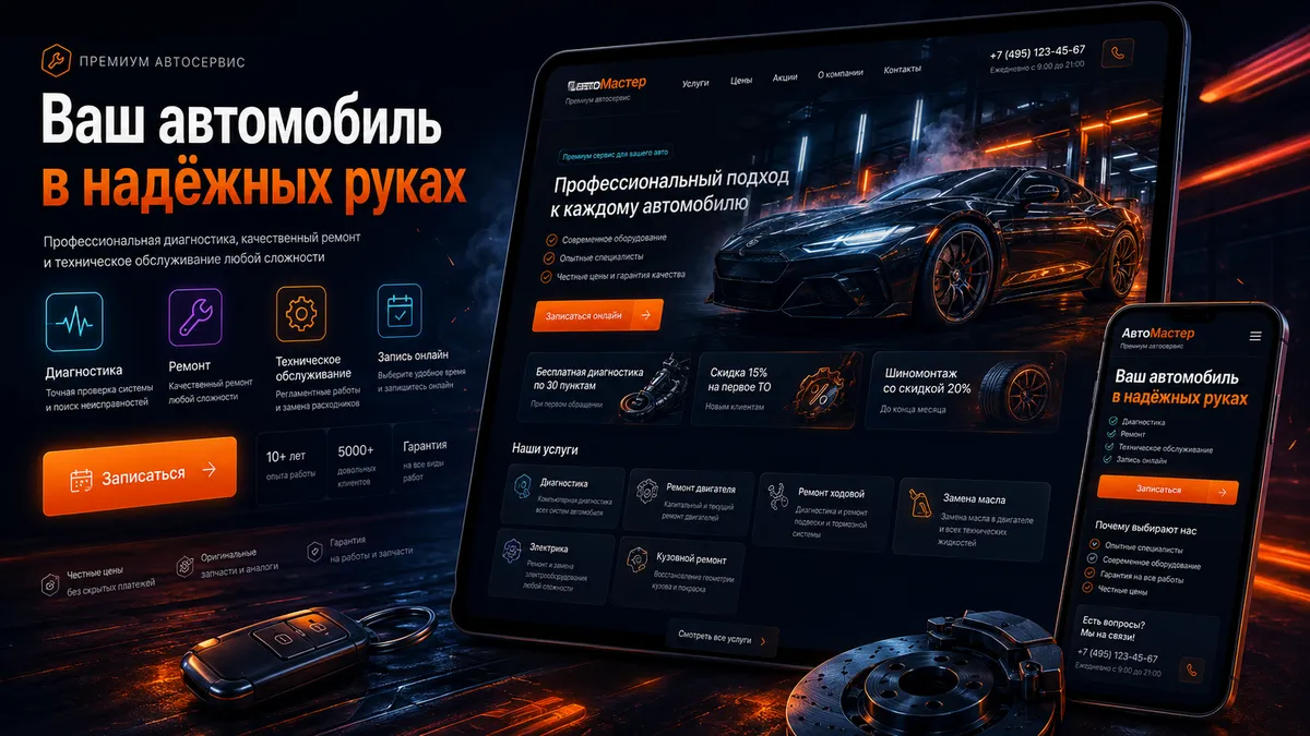Сайт автомобильного сервиса